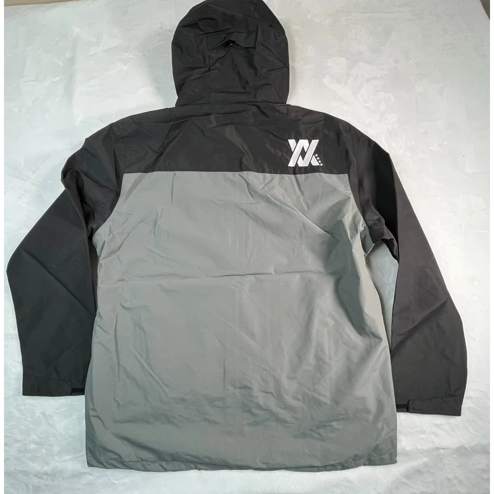 NWT‎ DIXXON Mens 2XL Tech Jacket Gray Hooded Rain Windbreaker Zippered Pockets